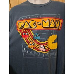 Pac-Man Mens Graphic T-Shirt 4XL Blue Short Sleeve Crew Neck Cotton